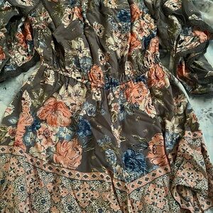 Angie Floral Rayon “Dress” with Pink and Blue Accents